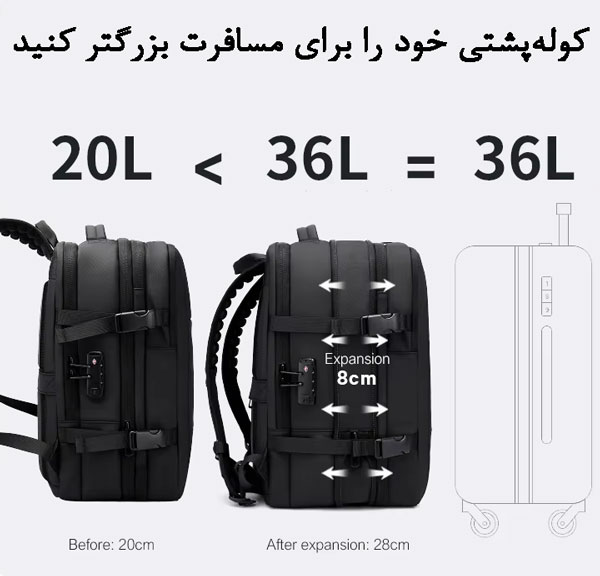 01_تغییر-سایز-کوله-پشتی-بنج-3028 کوله پشتی مسافرتی وکیومدار بنج مدل 3028
