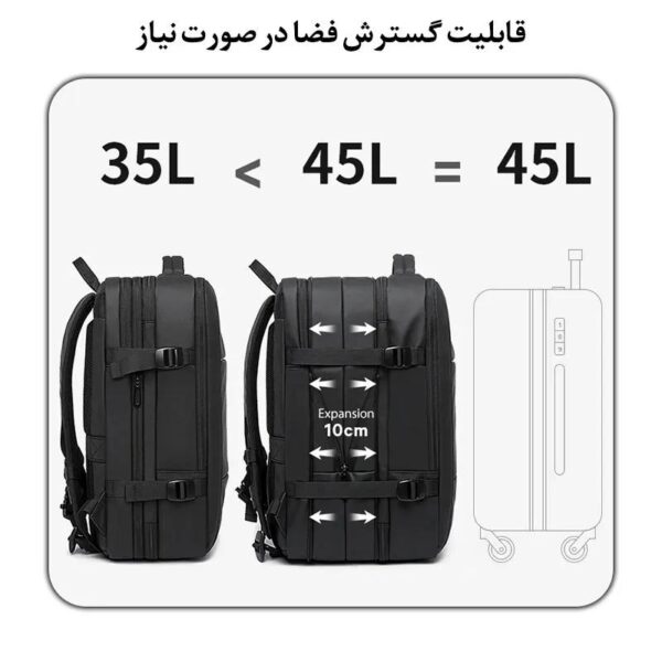 16_کوله-پشنی-لپ-تاپ-و-تبلت-BG1908D-با-درگاه-شارژ-یو-اس-بی کیف مسافرتی 45L کوله پشتی لپ تاپ 17 اینچی بنج 1908D