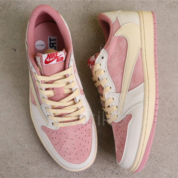 جردن وان لو Travis Scott x Air Jordan 1 Low OG Shy Pink شای پینک