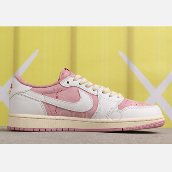 جردن وان لو Travis Scott x Air Jordan 1 Low OG Shy Pink شای پینک
