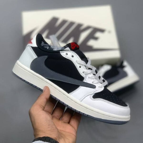11557372 نایک ایر جردن وان لو مشکی سفید خاکستری Travis Scott x Air Jordan 1 Retro Low OG