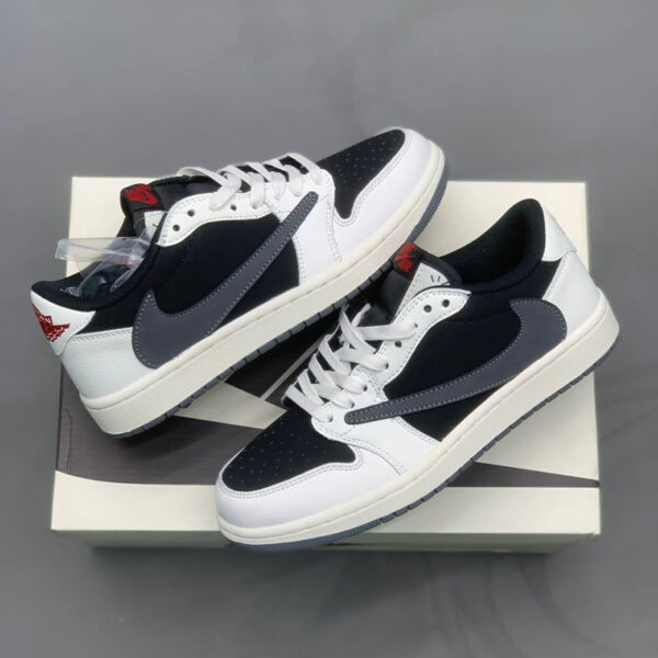 11557373 نایک ایر جردن وان لو مشکی سفید خاکستری Travis Scott x Air Jordan 1 Retro Low OG
