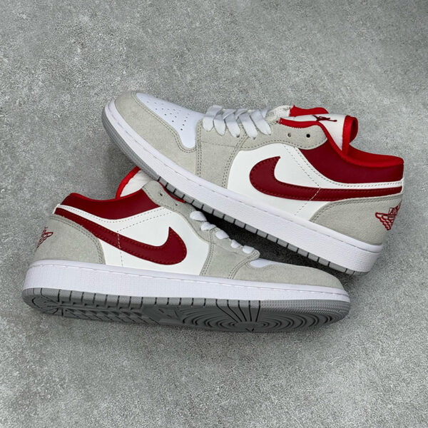 12264152 نایک جردن وان لو Jordan 1 Low Light Smoke Grey Gym Red طوسی قرمز