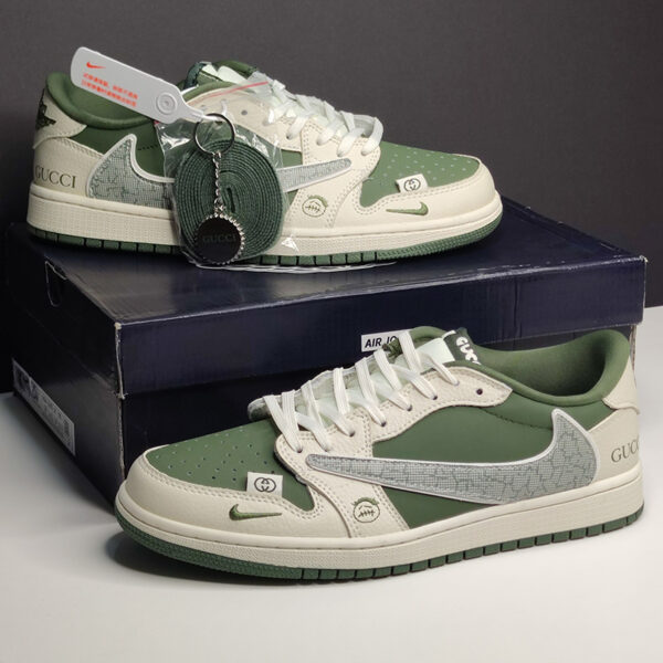 12482064 نایک ایرجردن وان لو تراویس گوچی Nike Air Jordan 1 Low Travis Scott X Gucci سبز کرم
