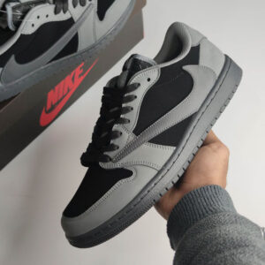 12556649 نایک ایرجردن وان لو Travis Scott x Air Jordan 1 Low Black Grey مشکی خاکستری