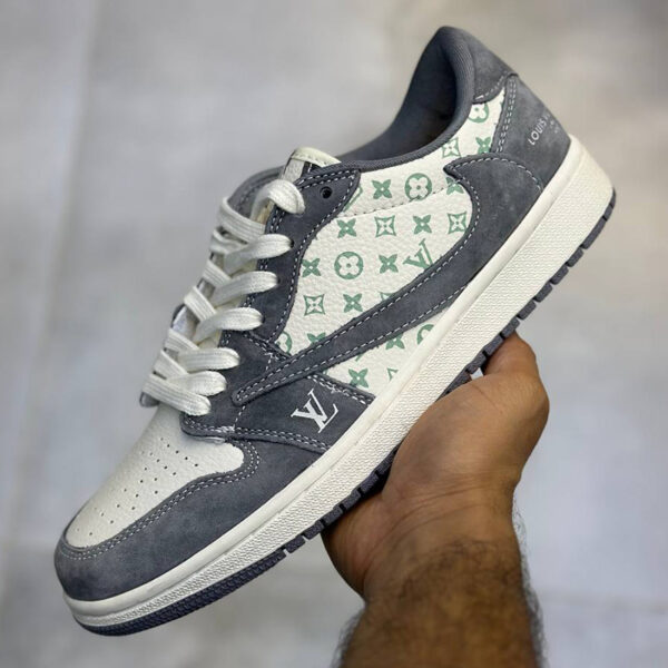 12556759 نایک ایرجردن وان لو Jordan 1 Low x Louis Vuitton طوسی سفید