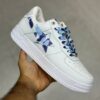 13200815 بتینگ ایپ بیپ استا سفید چریکی آبی A Bathing Ape Bape Sta Low White ABC Camo Blue