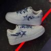 13200816 بتینگ ایپ بیپ استا سفید چریکی آبی A Bathing Ape Bape Sta Low White ABC Camo Blue
