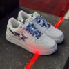 13200818 بتینگ ایپ بیپ استا سفید چریکی آبی A Bathing Ape Bape Sta Low White ABC Camo Blue