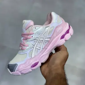 13564104 اسیکس ژل ان وای سی کیکی یانگ ژانگ صورتی ASICS GEL-NYC Kicki Yang Zhang Pink Cream Pure Silver