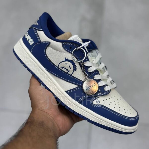 13790519 نایک ایر جردن وان لو گوچی سفید سرمه ای Nike Air Jordan 1 Low Gucci Navy White