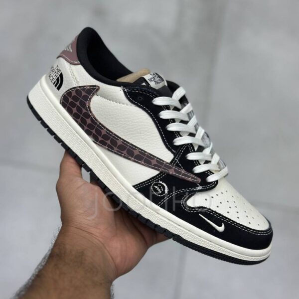 13791404 نایک ایر جردن وان لو نورث فیس سفید مشکی قهوهای Nike Air Jordan 1 Low North Face White Black Brown
