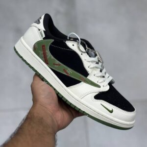 13804560 نایک ایر جردن وان لو سوپریم بالنسیاگا مشکی سبز کرم Nike Air Jordan One 1 Supreme Balenciaga Black Green Cream