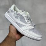 نایک ایر جردن وان لو آف وایت سفید طوسی Nike Air Jordan 1 Low Off White White Grey