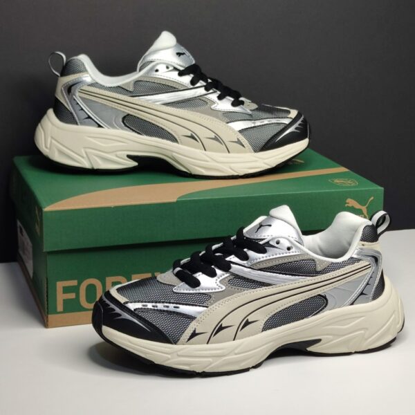 13963476 پوما مورفیک متالیک مشکی کرم نقرهای PUMA Morphic Metallic Black Frosted Ivory