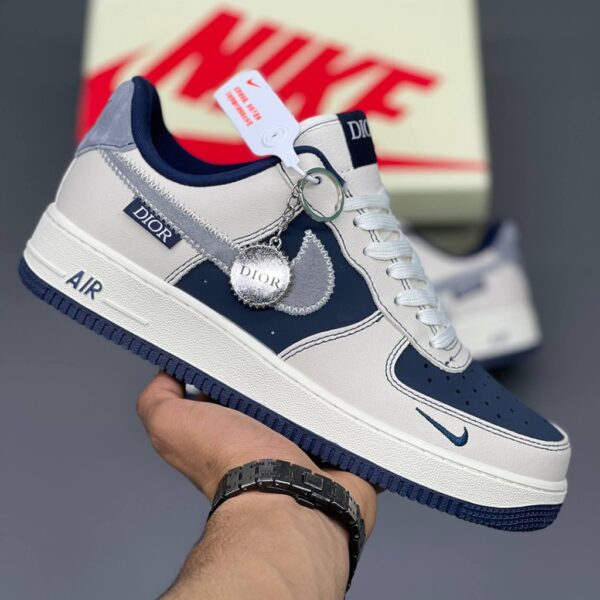 14611898 نایک ایرفورس وان دیور سرمهای سفید استخوانی Nike Air Force 1 Dior Sail Navy