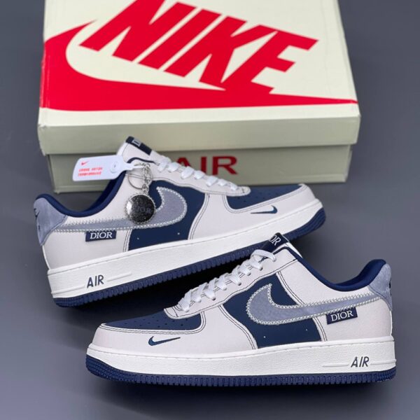 14611899 نایک ایرفورس وان دیور سرمهای سفید استخوانی Nike Air Force 1 Dior Sail Navy
