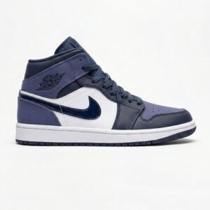 14641579 جردن وان سرمهای سفید ساقدار Jordan 1 Mid Obsidian Sanded Purple 554724-445