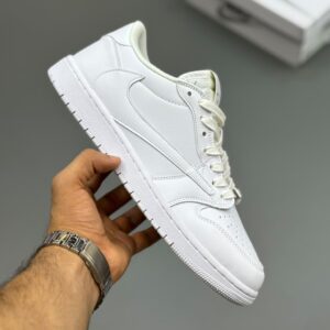 18603868 جردن وان لو تراویس اسکات وایت پارتی Nike Air Jordan Low 1 X Travis Scott White Party