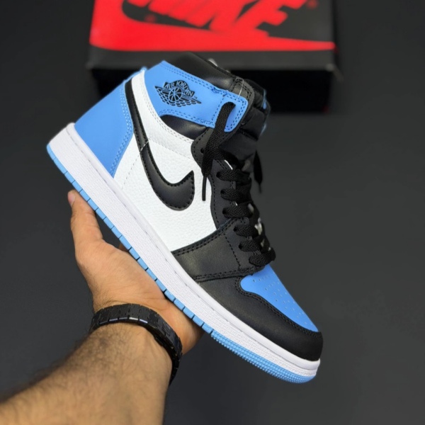 1ijyaceg کفش نایک ایر جردن وان رترو ساقدار مشکی آبی Nike Air Jordan 1 Retro High Black Blue