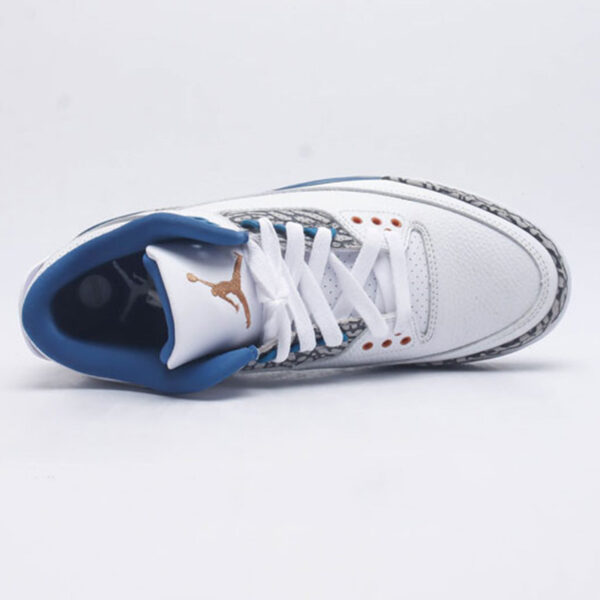 8961853 نایک جردن 3 رترو وزردز Jordan 3 Retro Wizards سفید آبی