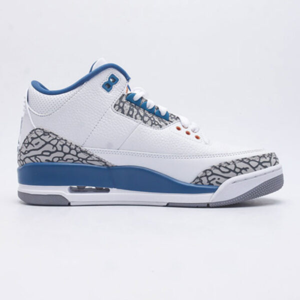 8961855 نایک جردن 3 رترو وزردز Jordan 3 Retro Wizards سفید آبی