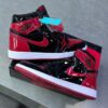 IMG_1101.png کفش نایک ایر جردن وان ساقدار ورنی مشکی قرمز ( مستر کوالتی ) Nike Air Jordan 1 High Patent Bred