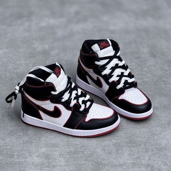 IMG_2199-scaled-1 کفش نایک ایر جردن وان ساقدار رترو سفید مشکی قرمز Nike Air Jordan 1 High Retro White Black Red