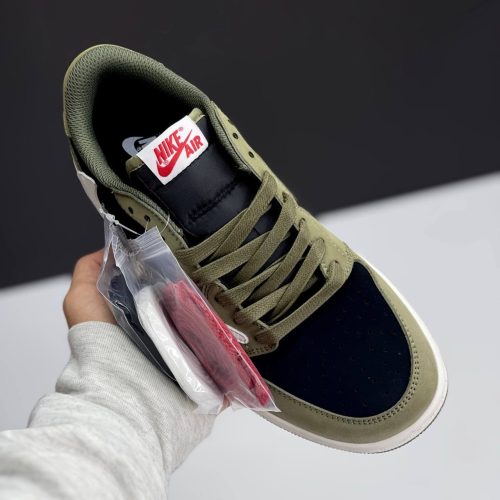 IMG_4186-500x500-1 کفش نایک ایر جردن وان لو تراویس اسکات بلک الیو Nike Air Jordan 1 Low Travis Scott Black Olive
