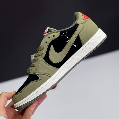 IMG_4187-500x500-1 کفش نایک ایر جردن وان لو تراویس اسکات بلک الیو Nike Air Jordan 1 Low Travis Scott Black Olive