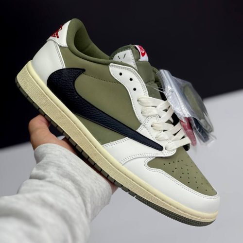 IMG_4193-500x500-1 کفش نایک ایر جردن وان لو تراویس اسکات مدیوم الیو Nike Air Jordan 1 Low Travis Scott Medium Olive