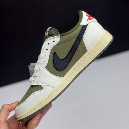 IMG_4195-500x500-1 کفش نایک ایر جردن وان لو تراویس اسکات مدیوم الیو Nike Air Jordan 1 Low Travis Scott Medium Olive