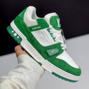 IMG_5940 لویی ویتون ترینر سفید سبز Louis Vuitton Trainer White Green