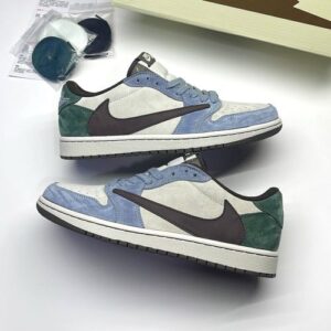 IMG_6552-500x500-1 کفش نایک ایر جردن وان لو تراویس اسکات آبی سبز سوئد Nike Air Jordan 1 Low Travis Scott Blue Green Suede