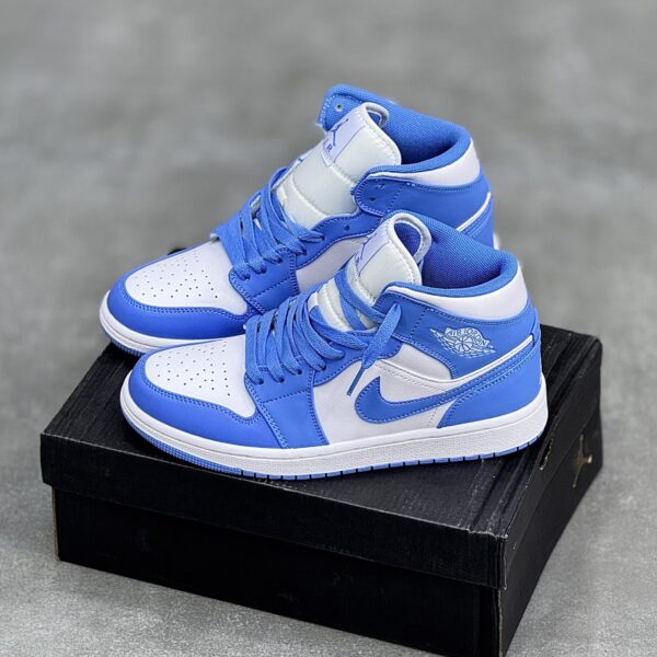 IMG_7270-scaled-1 کفش نایک ایر جردن وان ساقدار سفید آبی Nike Air Jordan 1 High White Blue