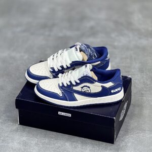 IMG_8124-scaled-1-1 کفش نایک ایر جردن وان لو تراویس اسکات گوچی سفید سرمهای Nike Air Jordan 1 Low Travis Scott Gucci