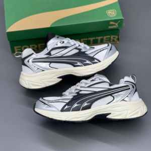 bs3zh0z9 کفش پوما مورفیک رترو یونیسکس سفید مشکی Puma Morphic Retro Unisex White Black