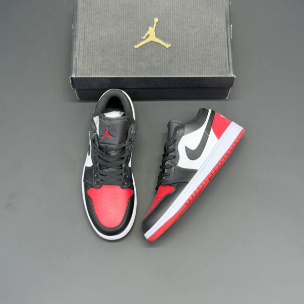 os143xsm کفش نایک ایر جردن وان مشکی قرمز Nike Air Jordan 1 Black Red
