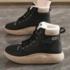 photo_1_2026-07-14_23-00-24 نیم بوت خزدار ضد آب مشکی کرم Waterproof Fur Lined Black Beige Boots