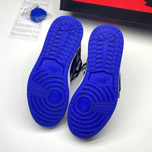 کفش نایک ایر جردن وان ساقدار ورنی پتنت رویال آبی مشکی Nike Air Jordan 1 High OG Patent Royal Blue Black