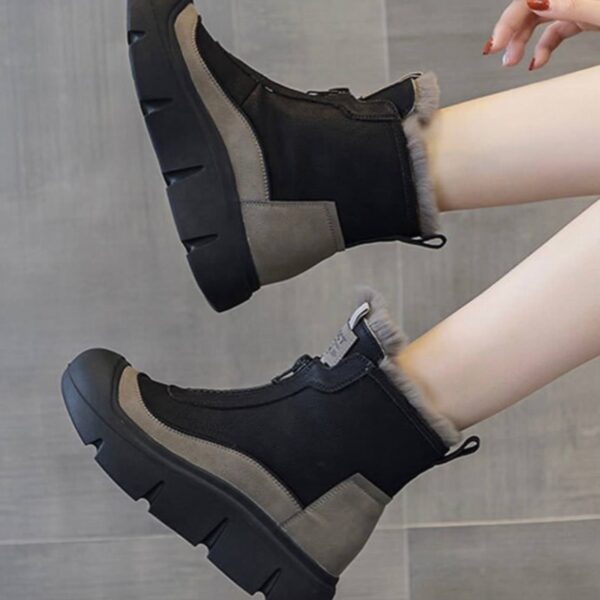 photo_2_2026-07-14_22-05-29 نیم بوت زیپ دار خزدار مشکی Black Fur Lined Zip Boots