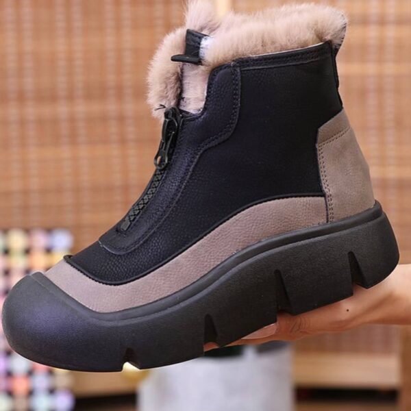 photo_3_2026-07-14_22-05-29 نیم بوت زیپ دار خزدار مشکی Black Fur Lined Zip Boots