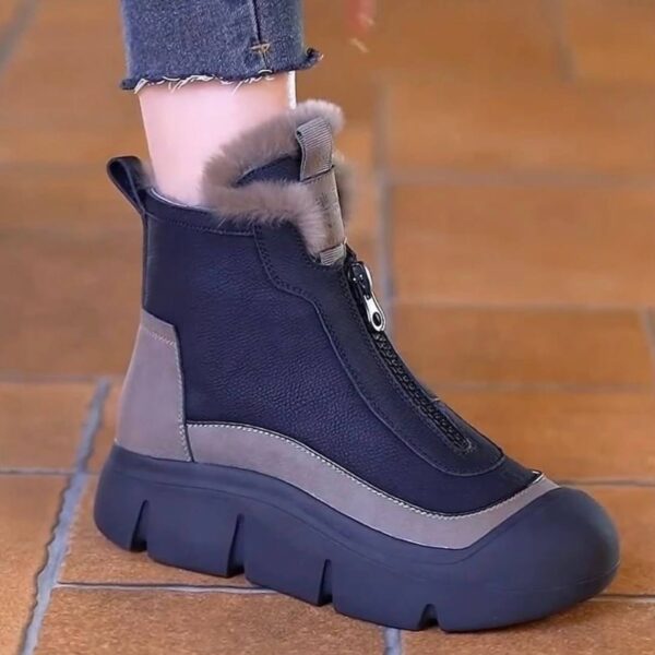 photo_4_2026-07-14_22-05-29 نیم بوت زیپ دار خزدار مشکی Black Fur Lined Zip Boots