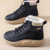 photo_4_2026-07-14_23-00-24 نیم بوت خزدار ضد آب مشکی کرم Waterproof Fur Lined Black Beige Boots