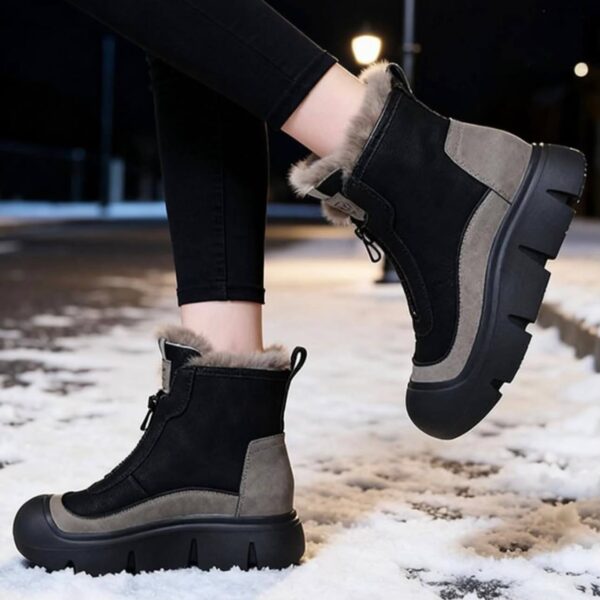 photo_5_2026-07-14_22-05-29-1 نیم بوت زیپ دار خزدار مشکی Black Fur Lined Zip Boots