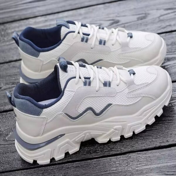 photo_5_2026-07-21_22-12-36 کتونی اسپرت لژدار زنانه طبی موج سفید آبی Women’s Platform Orthopedic Wave White Blue Sneakers