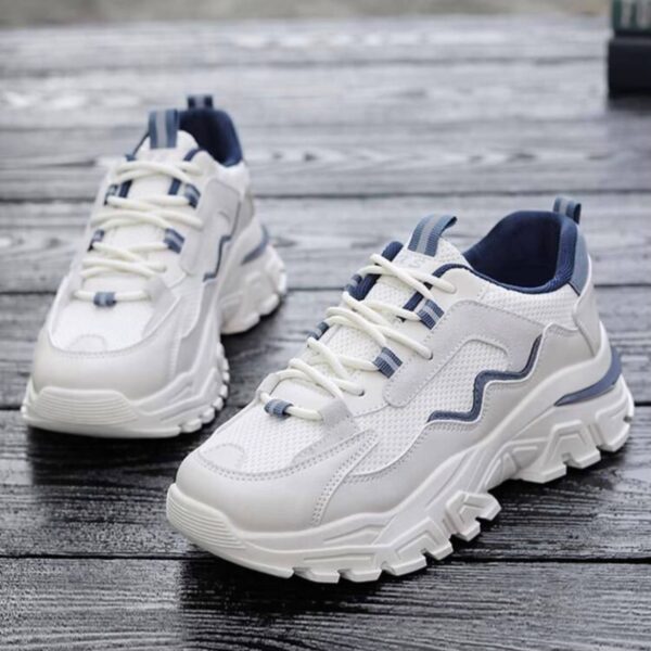 photo_7_2026-07-21_22-12-37 کتونی اسپرت لژدار زنانه طبی موج سفید آبی Women’s Platform Orthopedic Wave White Blue Sneakers