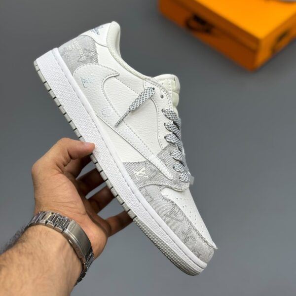 19434266 جردن وان لویی ویتون Air Jordan 1 Low Travis Scott Louis Vuitton Grey White Monogram