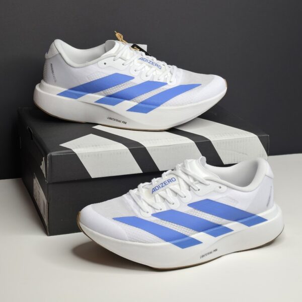19465592 آدیداس آدیزیرو اس ال سفید آبی adidas Adizero Evo SL White Blue Fusion JS4454