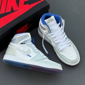 IMG_8369 کفش نایک ایر جردن وان ساقدار زوم ریسر بلو Nike Air Jordan 1 High Zoom Racer Blue